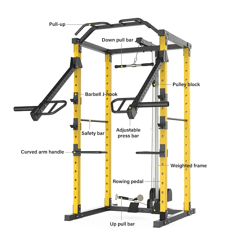 All in One Trainer Smith Machine Multifunction Fitness Gym Equipment Power Rack