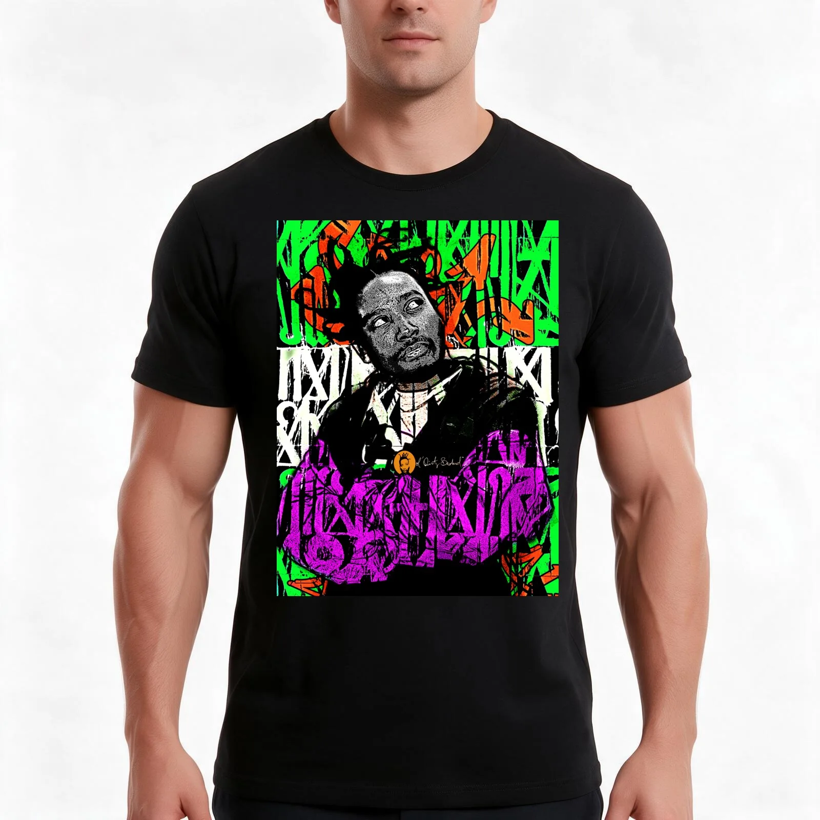 Dirty Graffiti Green and Purple T-Shirt, Summer Casual Cotton Tee, Oversized Streetwear Tops, Vintage Graphic Print, 100% Cotton