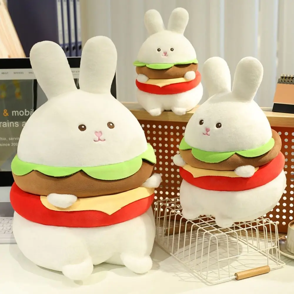 

PP Cotton Hamburger Bunny Plush Doll Fluffy Stuffed Hamburger Rabbit Plush Toys Lovely 25/35cm Baby Rabbit Sleeping Pillow