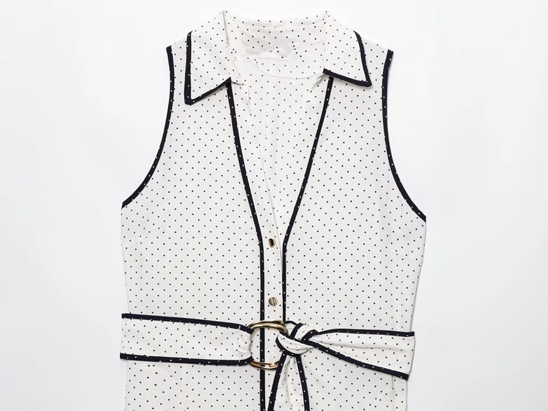 Maxdutti الفرنسية الرجعية البولكا نقطة أنيقة ميدي فستان قميص فستان للنساء مع حزام مكتب السيدات التنقل تانك فستان المرأة