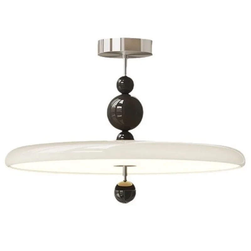 

Bedroom chandelier eye protection flying saucer light French cream wind walnut pattern room master bedroom ceiling light