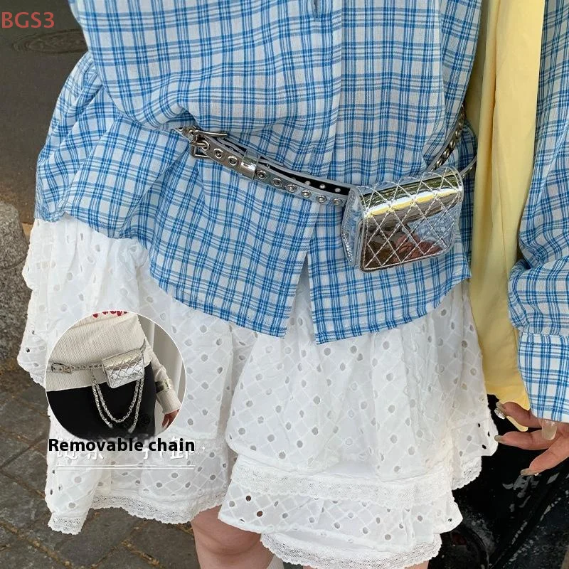 

Stylish & Versatile Fanny Pack Multi-Hole Belt Hole-Free Installation Chain Bag Trendy