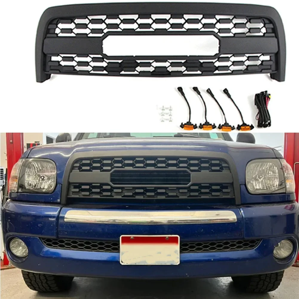 Car Grill For Toyota TUNDRA  2003-2006  modified with light Grille Grill Mask Front bumper net Car Accessories