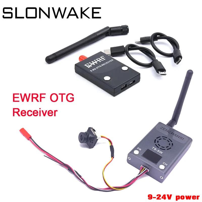 Новый приемник EWRF OTG UVC и передатчик 5,8g FPV 5 Вт широкополосный FM модулятор AV пусковое устройство с камерой Caddx Ratel 2 1200TVL FPV