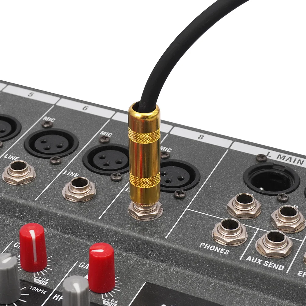 2 шт., 6,35 мм, аудио, 1/4-дюймовый штекер TS, золотой гитарный кабель, сварочная вилка, прямая головка, 90 градусов, прямоугольная вилка для дома, КТВ