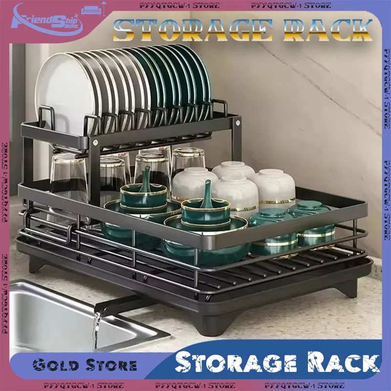 

Adjustable Kitchen Dish Drying Rack Plates Organizer with Drainboard Stainless Steel Drainer Storage Rack Kitchen Accessories