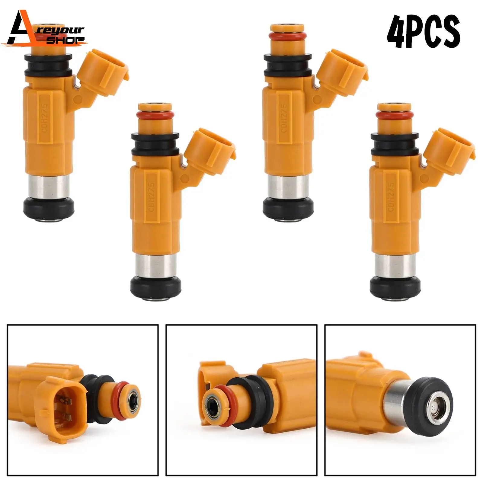 Areyourshop 4pcs Fuel Injector Fit For Marine For Yamaha F150 Outboard For Four For Mitsubishi MD319792 Car Auto Parts