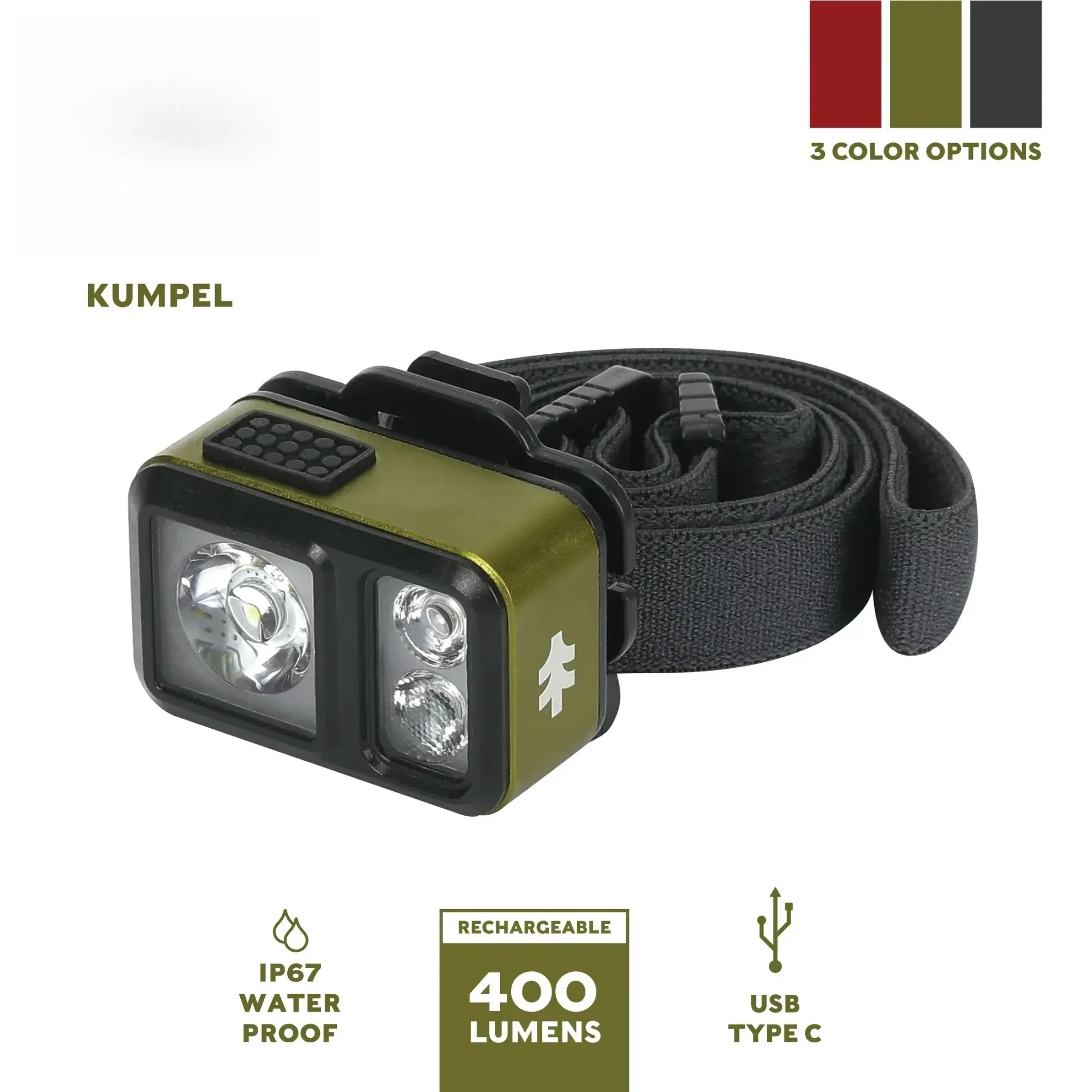 400 Lumen Mini LED Headlamp Cap Light IP67 Waterproof 6 Modes Rechargeable Outdoor Work Camping Fishing