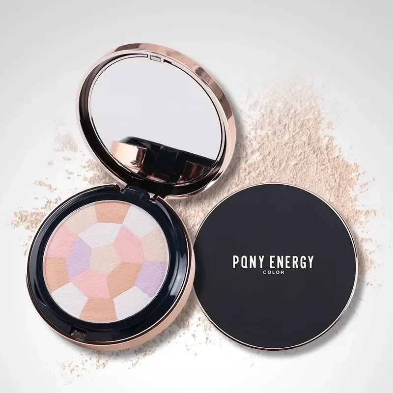 بودرة تثبيت لامعة ثلاثية الأبعاد أصلية من PQNY ENERGY، بودرة مضغوطة لامعة للتفتيح وإخفاء العيوب