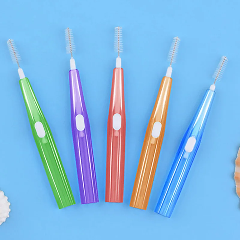 10 قطعة/المجموعة 0.6/0.7/0.8/1/1.2 مللي متر انتر فرشاة أسنان تلسكوبي أنا على شكل الفم انتر فرشاة أسنان es ، نظافة الفم تنظيف فرشاة أسنان