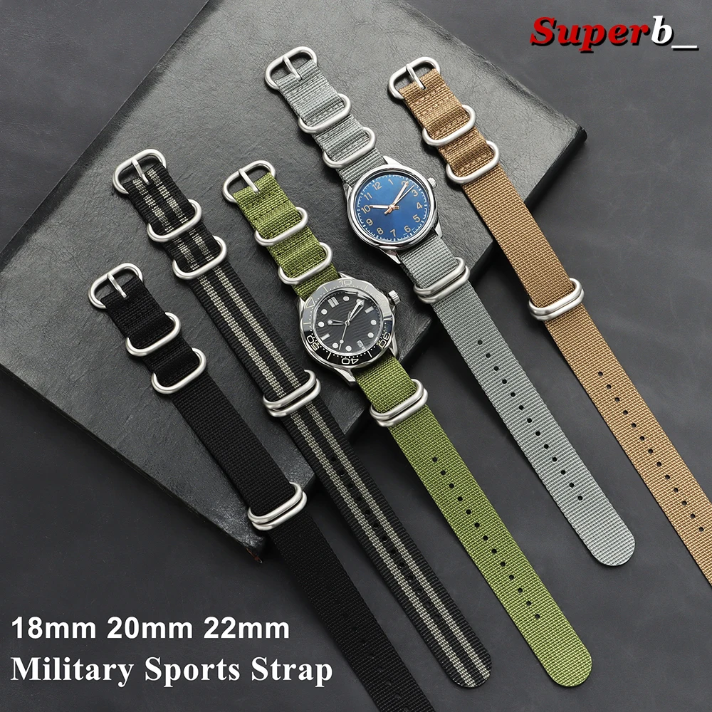 Military Casual Watchband High Quality Nylon Watch Band for Omega 18mm 20mm 22mm Strap for Seiko Army Sports Replace Bracelet