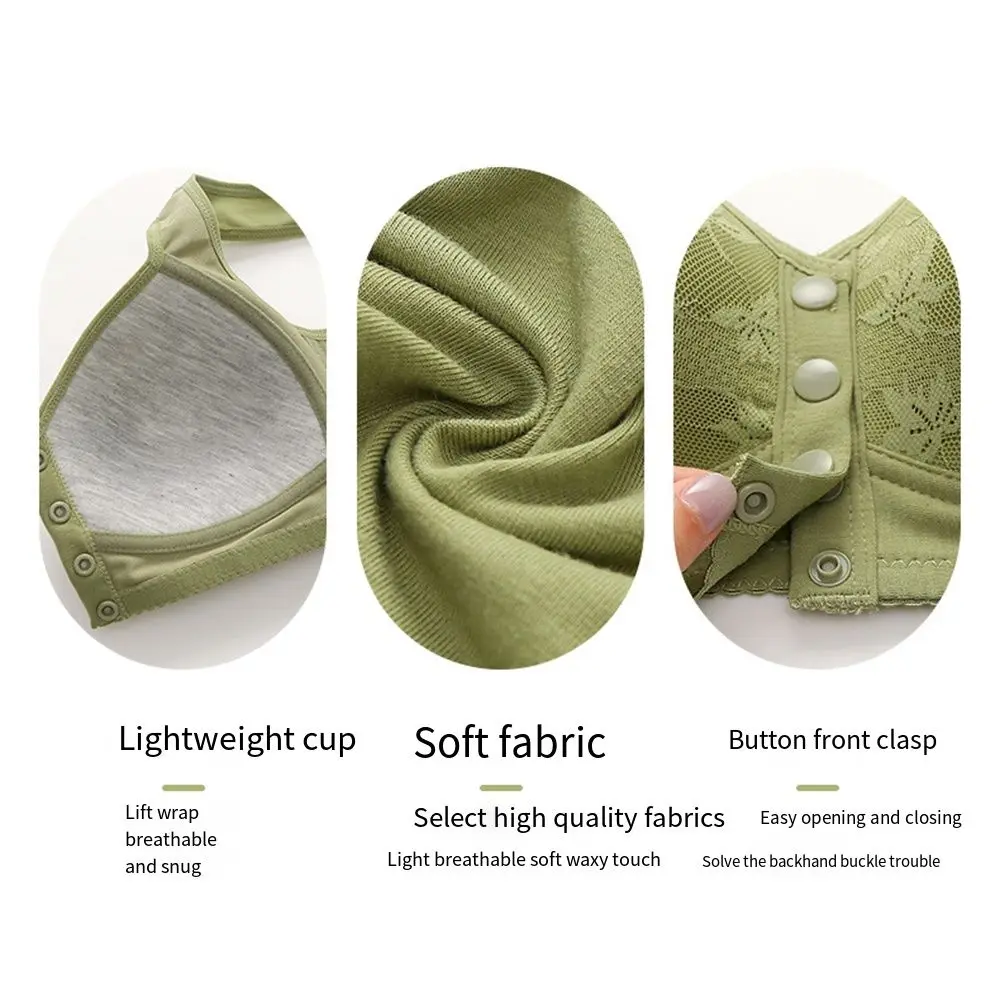 

Comfortable Floral Printed Underwear Breathable Convenient Tank Top Bra Wireless Plus Size Bras for Older Women Ladies