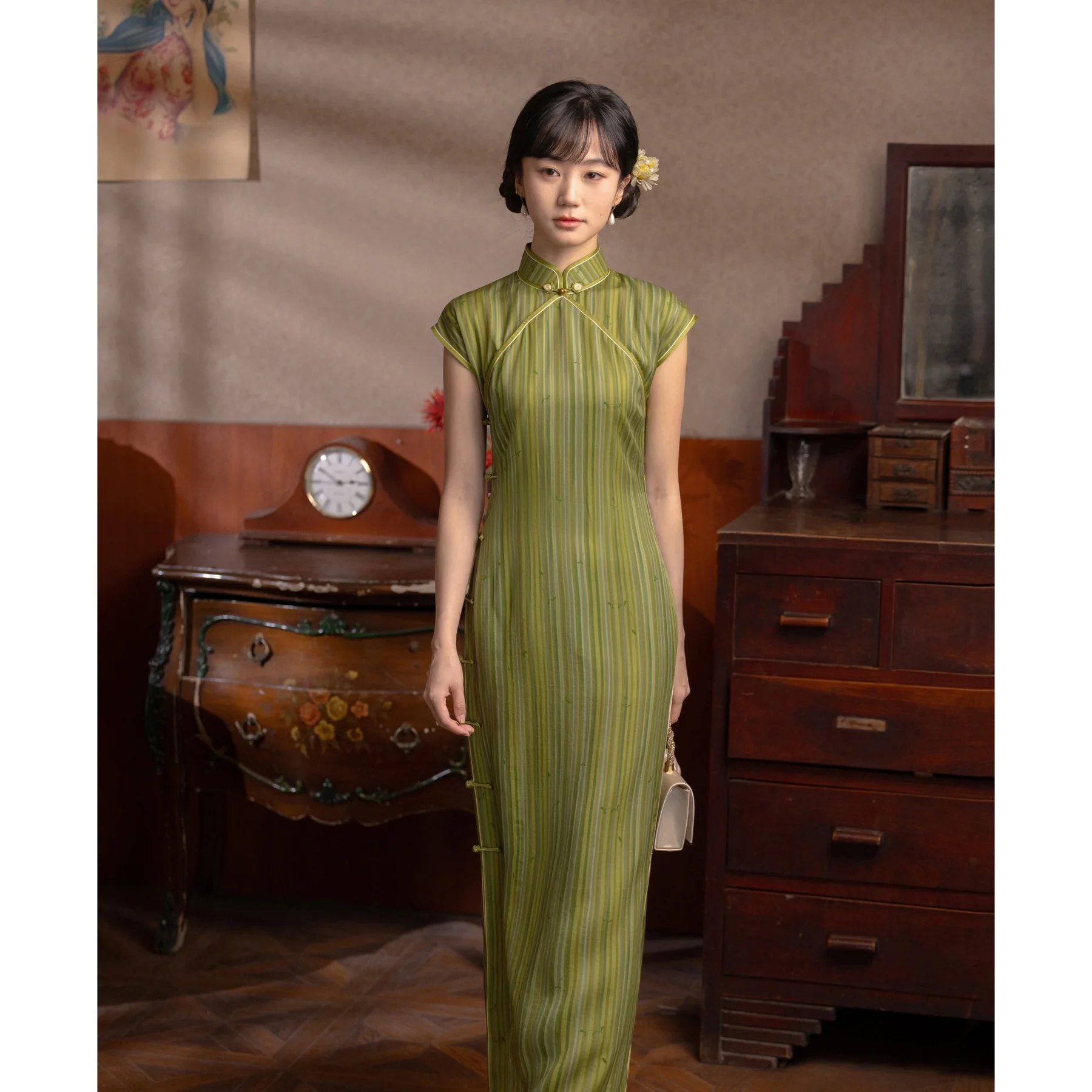 

Полосатая накидка с разрезом и открытым передом, традиционная, утягивающая, дышащая, для повседневной носки летом