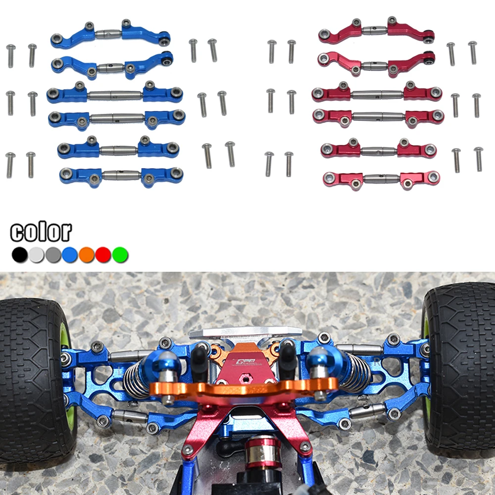 GPM metalowa stal nierdzewna regulowany przedni/tylny drążek kierowniczy zestaw linkowy LOS214013 dla LOSI 1/18 mini-t 2.0 2WD Stadium Truck