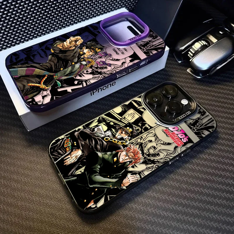 Custodia per telefono Anime JOJO Jotaro Kakyoin per Apple iPhone 15 14 13 12 11 Pro MAX XR Cover interna placcata argento colorata