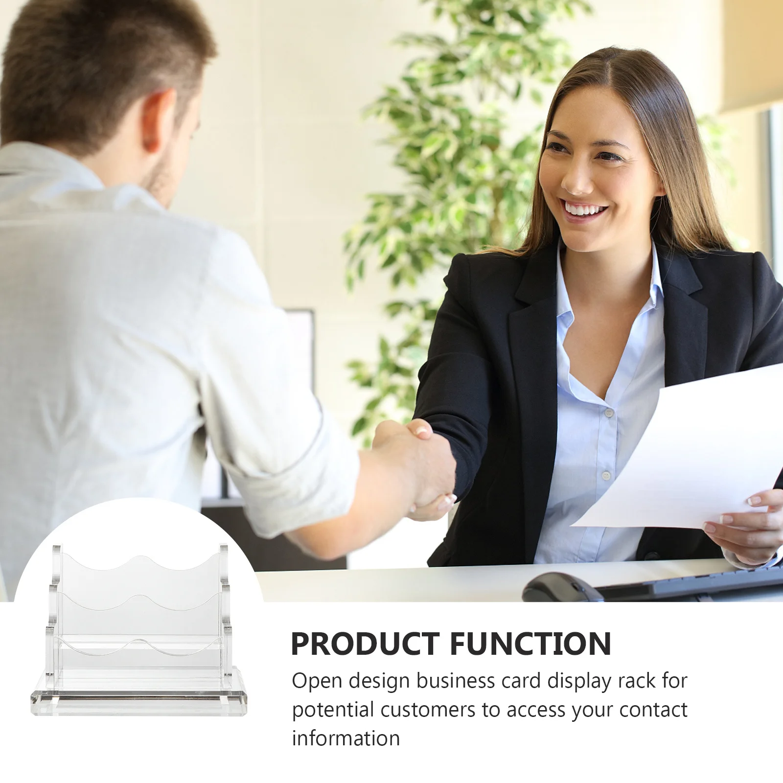 

Office Business Display Stand Acrylic Desktop Cards Storage Box Business Holder Transparent Organizer for Cards