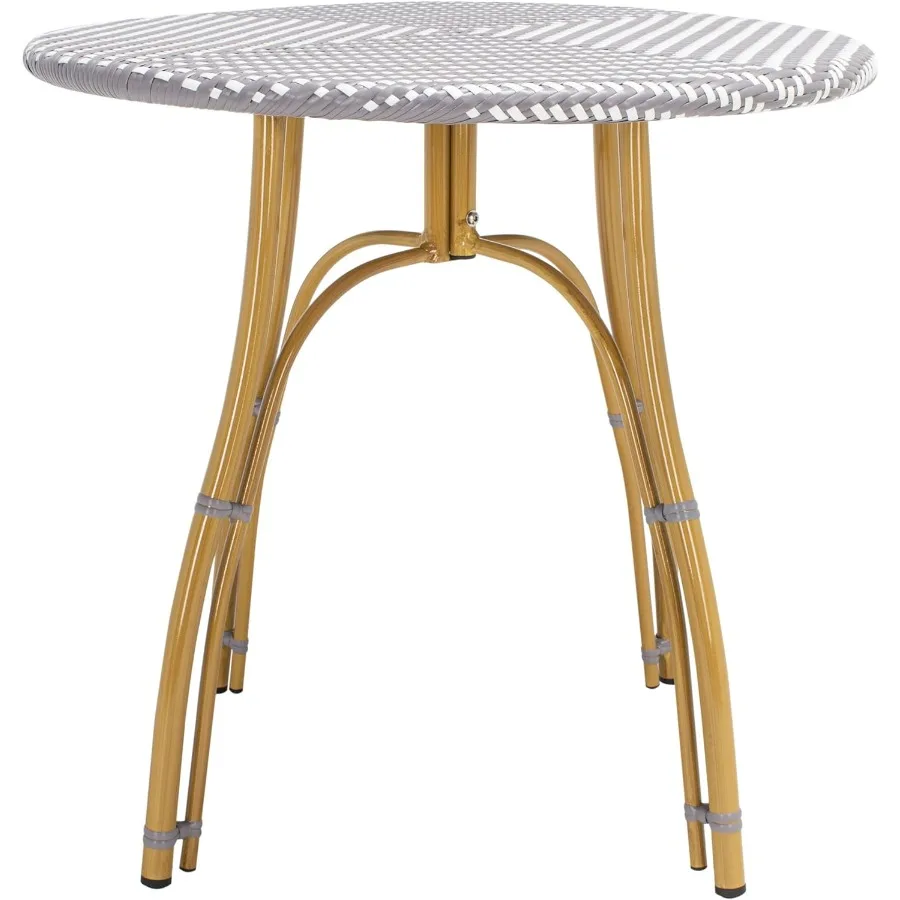 PAT4011B Outdoor Collection Kylie Grey and White Rattan Bistro Table