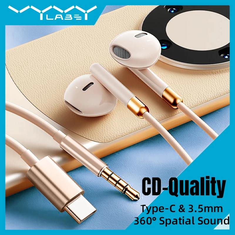 

VYVYLABS 3.5mm/Type C Wired Sleeping Headphones In Ear Headset Headphones With Microphone Sports Earbuds For iPhone 15 16