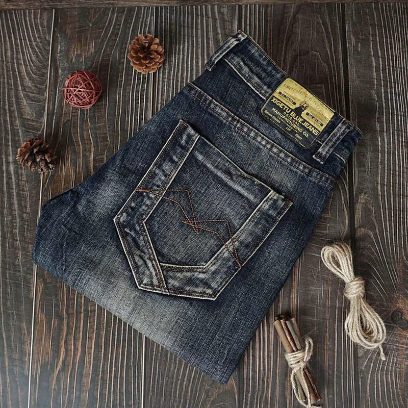 Street Fashion Men Jeans High Quality Retro Black Blue Stretch Slim Fit Ripped Jeans Men Embroidery Designer Vintage Denim Pants