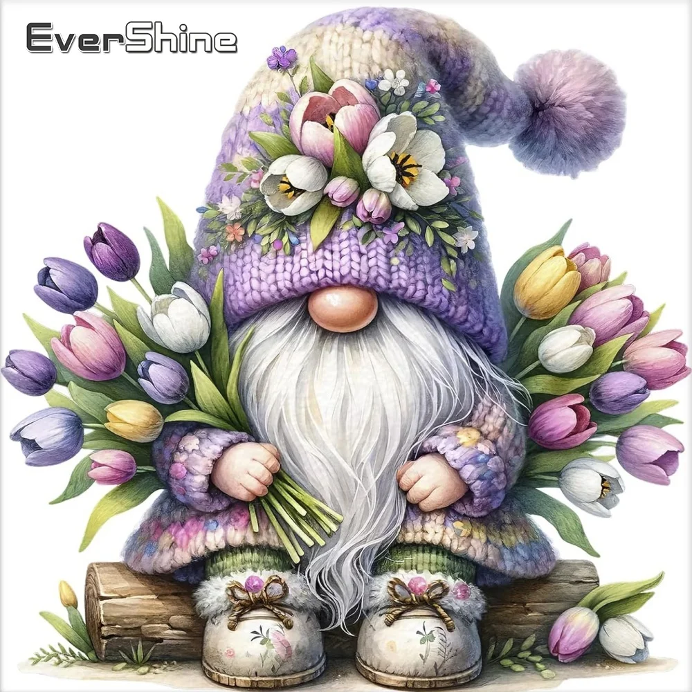 Evershine Diamant Mosaik Gnome Porträt DIY Malerei Zwerg Muster für Erwachsene Anfänger Stickerei Blume Neue Ankunft Kind Geschenk