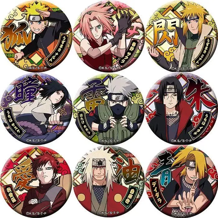 Naruto Hatake Kakashi Anime Figure Cosplay Badge Sasuke Brooch Pins Collection Bags Badges for Backpacks Clothes Birthday Gift