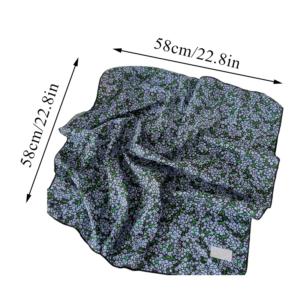 58 см хлопковый льняной квадратный шарф, винтажный цветочный принт, женские модные банданы, аксессуары для волос на голову, тюрбан, повязка на голову