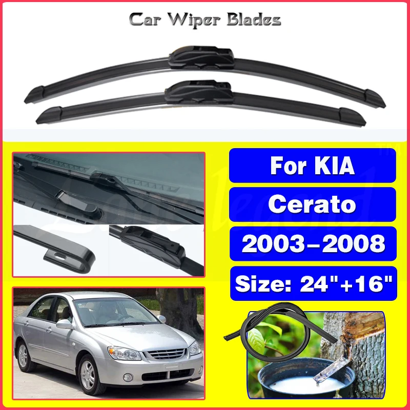 Wiper Front Wiper Blades For Kia Cerato 2003-2008 2004 2005 2006 2007 Windshield Windscreen Front Window 24\