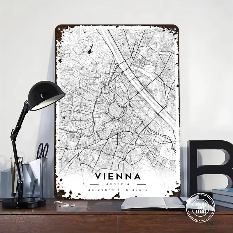 Vienna Wall Art of Murals Vintage Decorations Modern Home Decoration Luxury Bar Accessories Desk Decor House Interior Items Room