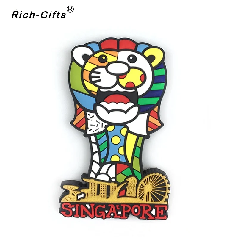 Personalized and Eco-friendly PVC Singapore Merlion Fridge Magnet, Personalized