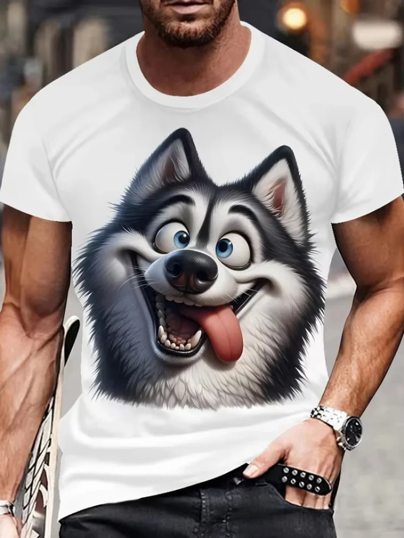 

Мужская футболка с забавным животным 3D принтом, топы с круглым вырезом и короткими рукавами, рубашки, повседневная свободная футболка для спортзала Y2k, мужская одежда, горячая распродажа