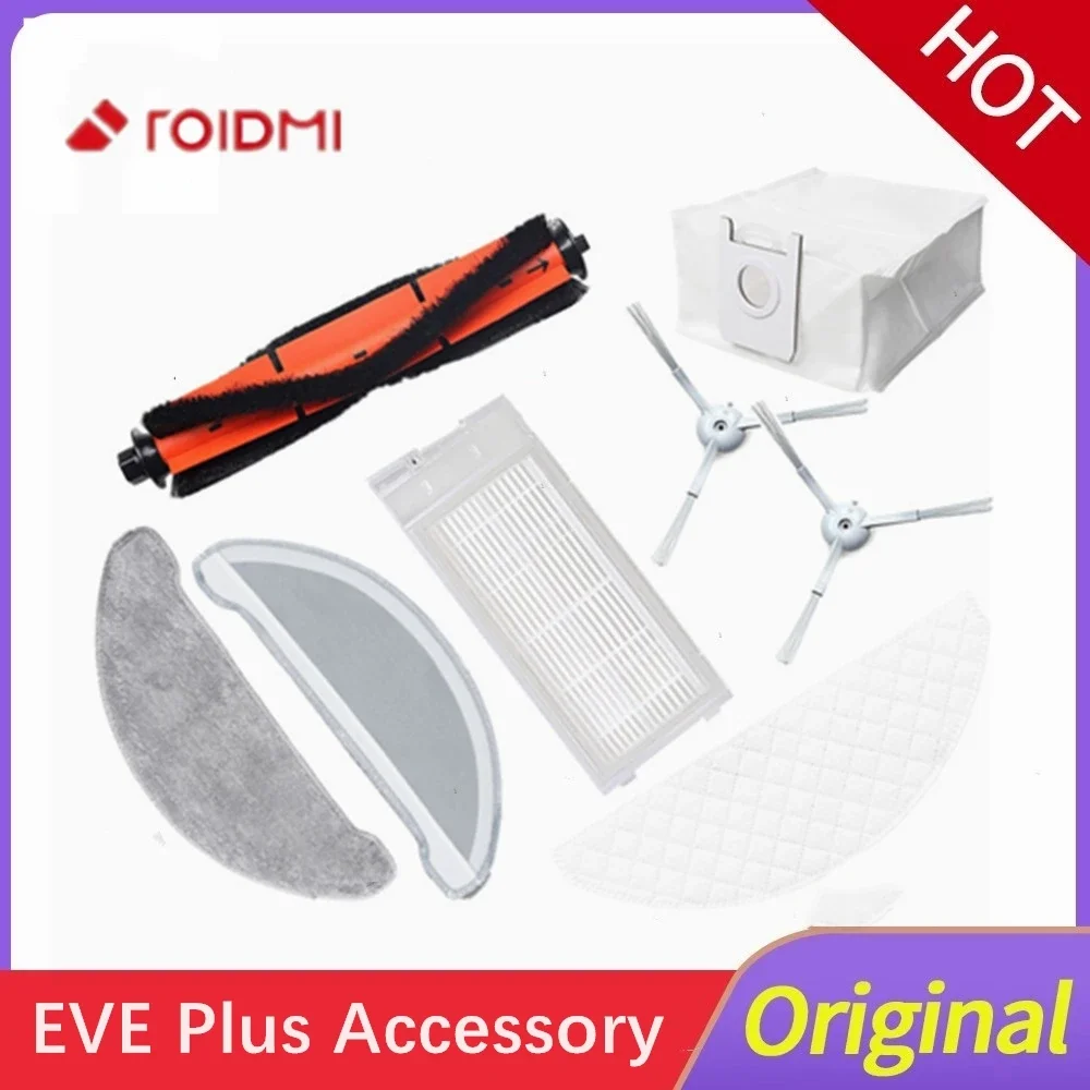 Original Roidmi EVE Plus Accessory of HEPA Filter Detachable Main Brush Mop Cloth Side  Dust Bag Cleaner Parts Optional