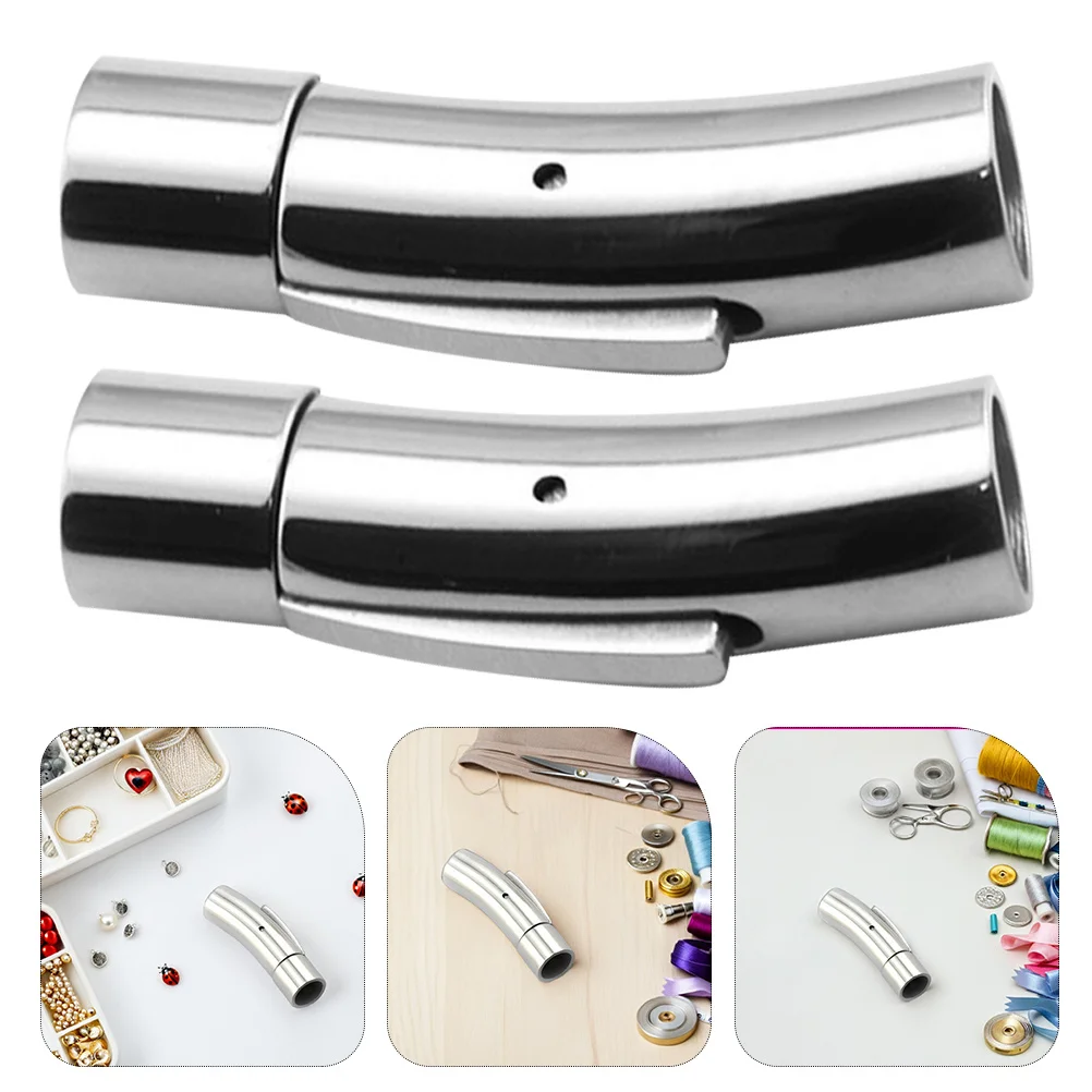 

2pcs Stainless Steel Magnetic Cord End Clasp 5Mm Diameter For Diy Jewelry Making Bracelet Necklace Pendant Craft
