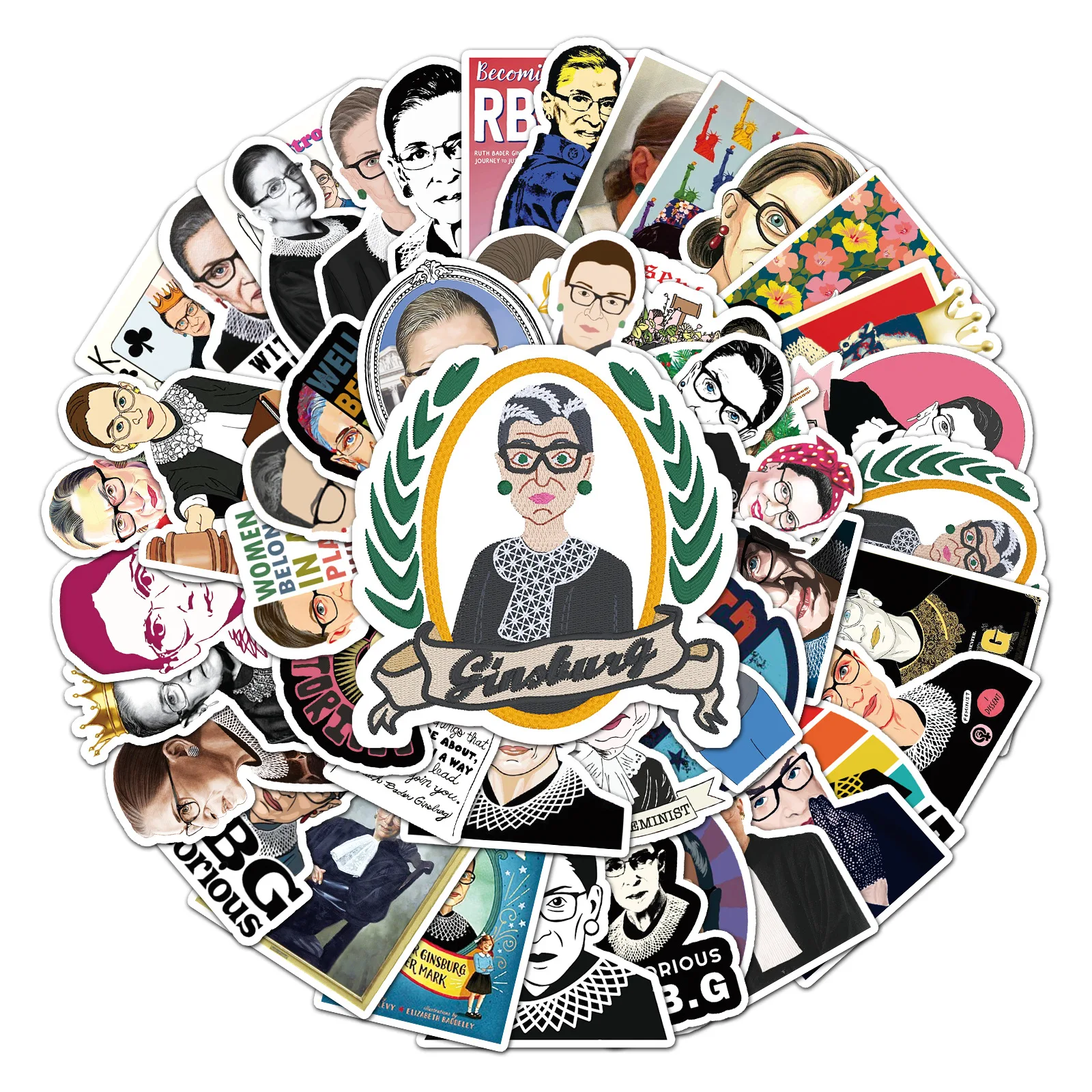 51 قطعة من ملصقات RBG ملصقات كرتونية إبداعية للأمتعة والسكوتر والثلاجة والقرطاسية