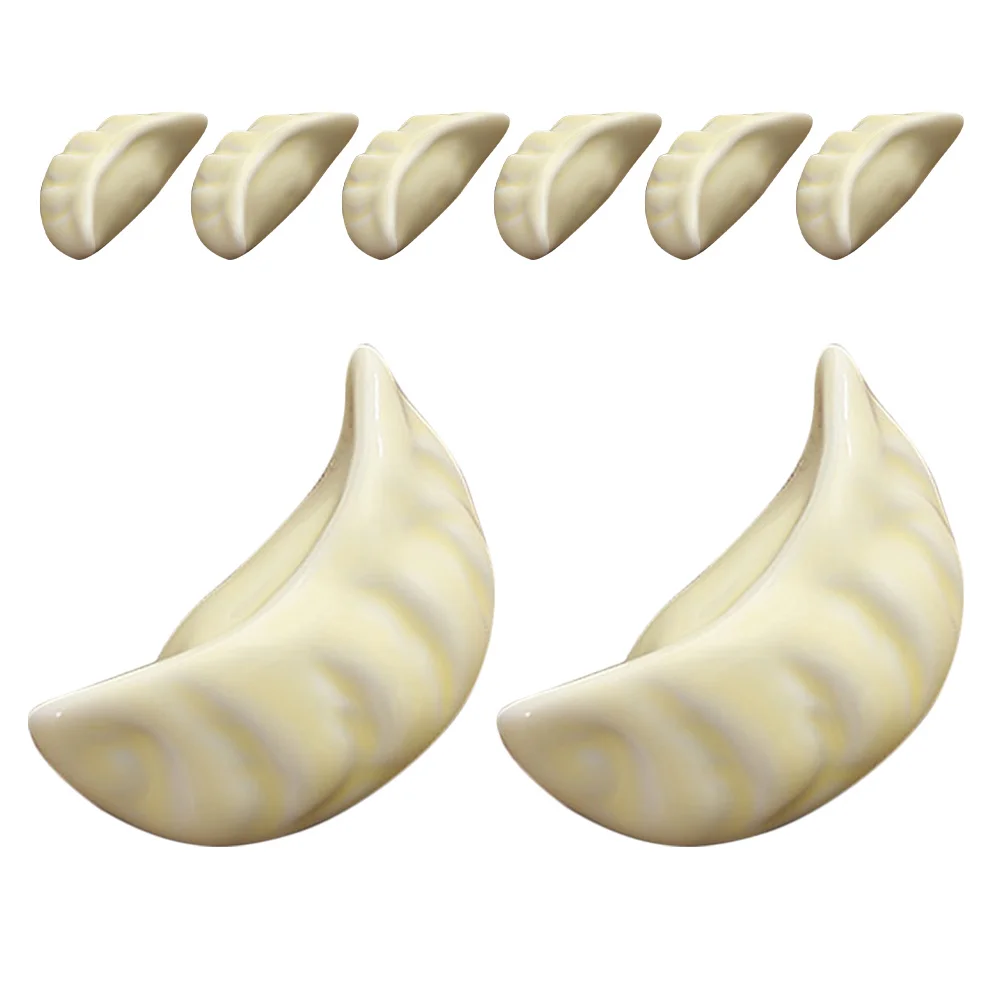 

8Pcs Ceramic Chopstick Rest Cute Dumpling Shape Table Holder for Chopsticks Forks Spoons Home Hotel Decor Easy to Clean