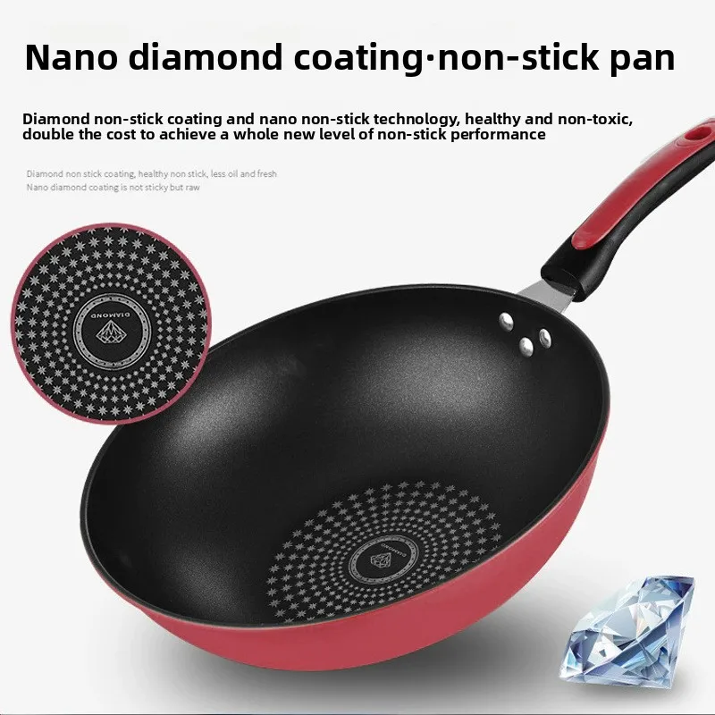 

Сковорода с антипригарным покрытием, хрустальный алмазный вок, бытовой керамический вок, газовая плита, электромагнитная плита, сковорода-перемешивание