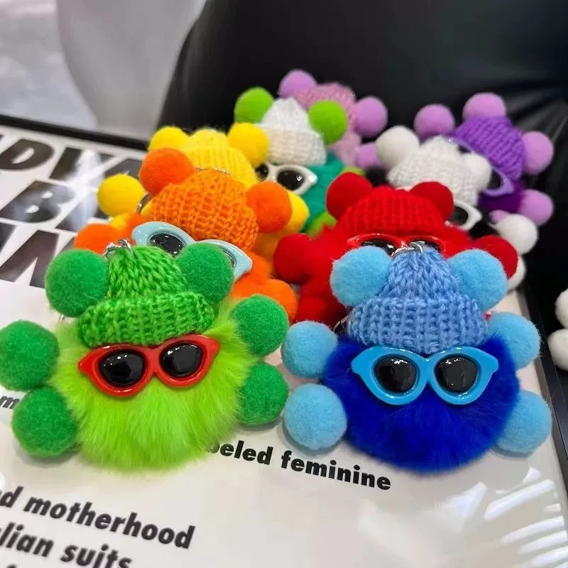 البسيطة ريكس أرنب المفاتيح رقيق حلقة رئيسية الحلي بوم بوم ظهره قلادة حلية الكريات حقيبة يد اكسسوارات الديكور