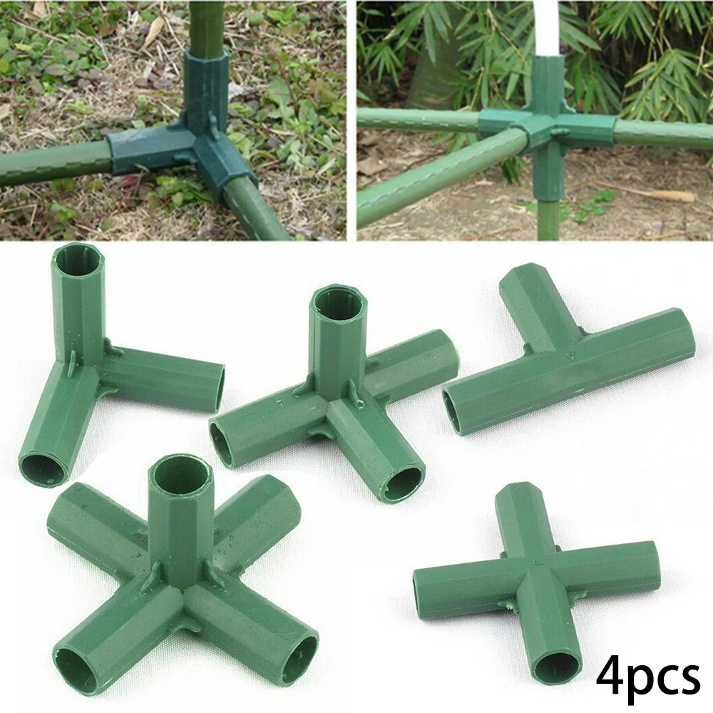 4Pcs Plastic Garden Climb Plant Awning Joints Connector Frame Greenhouse Bracket4Pcs Plastic Garden Climb Plant Awning Joints Co