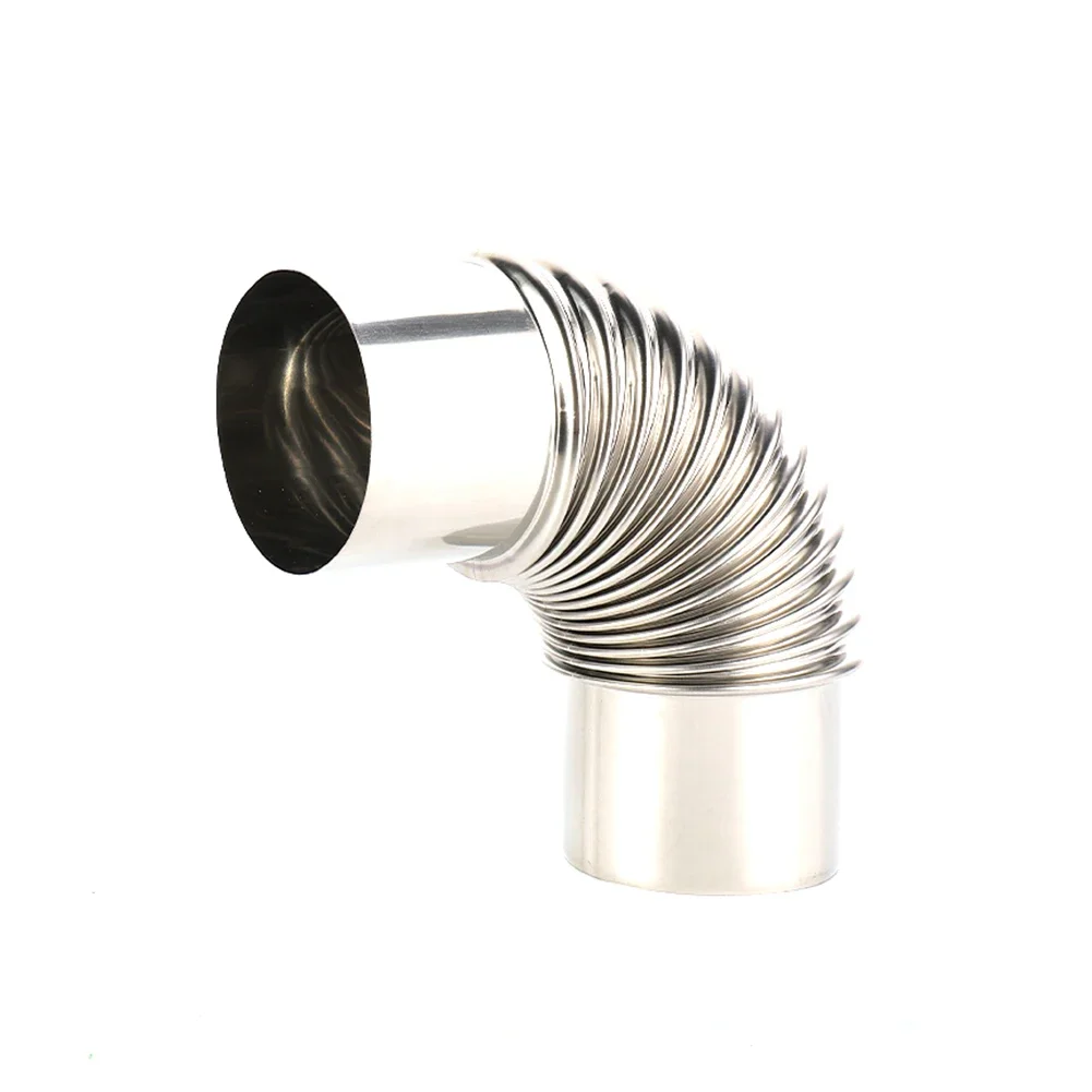 90 Degree Elbow Pipe 60mm Exhaust Liner Bend 90° Multi Flue Stainless Steel Stove Pipe Water Heater High Quality