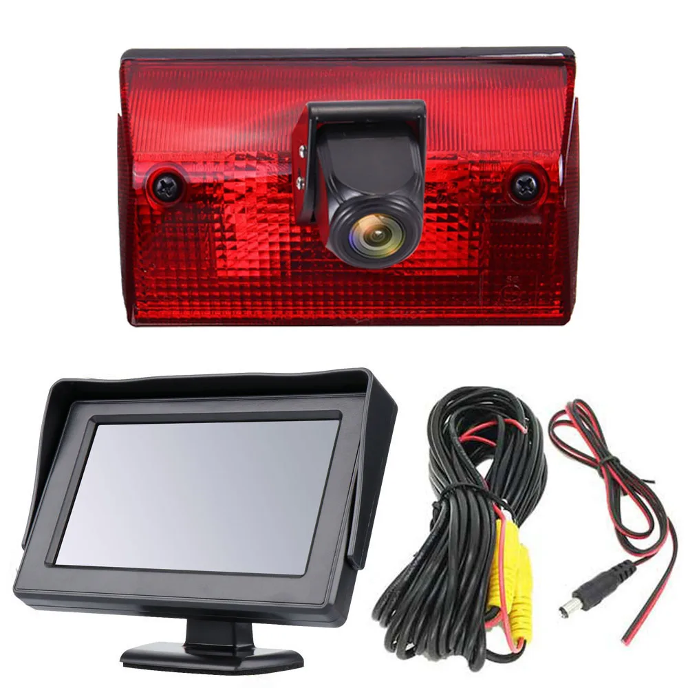 

Car rear view Camera+4.3"Monitorr for VW LT 28-35 II Bus 28-46 II Kasten 1996/05-2006/07 CCD waterproof brake light A0028206156