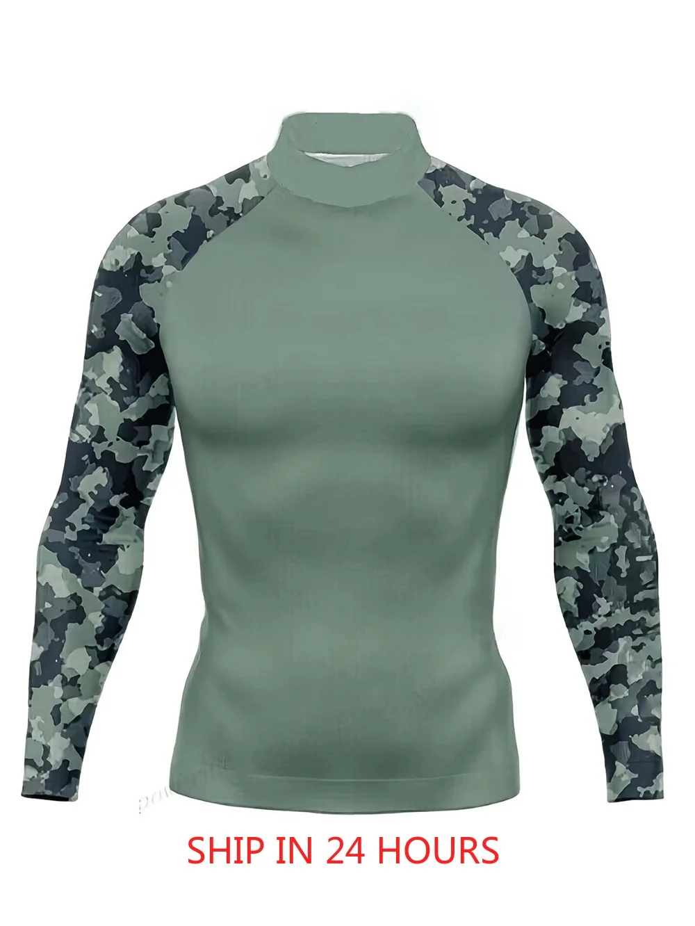 

Мужские компрессионные рубашки с длинным рукавом UPF 50+ Рубашки с защитой от УФ-солнца SPF Легкая футболка для плавания для рыбалки