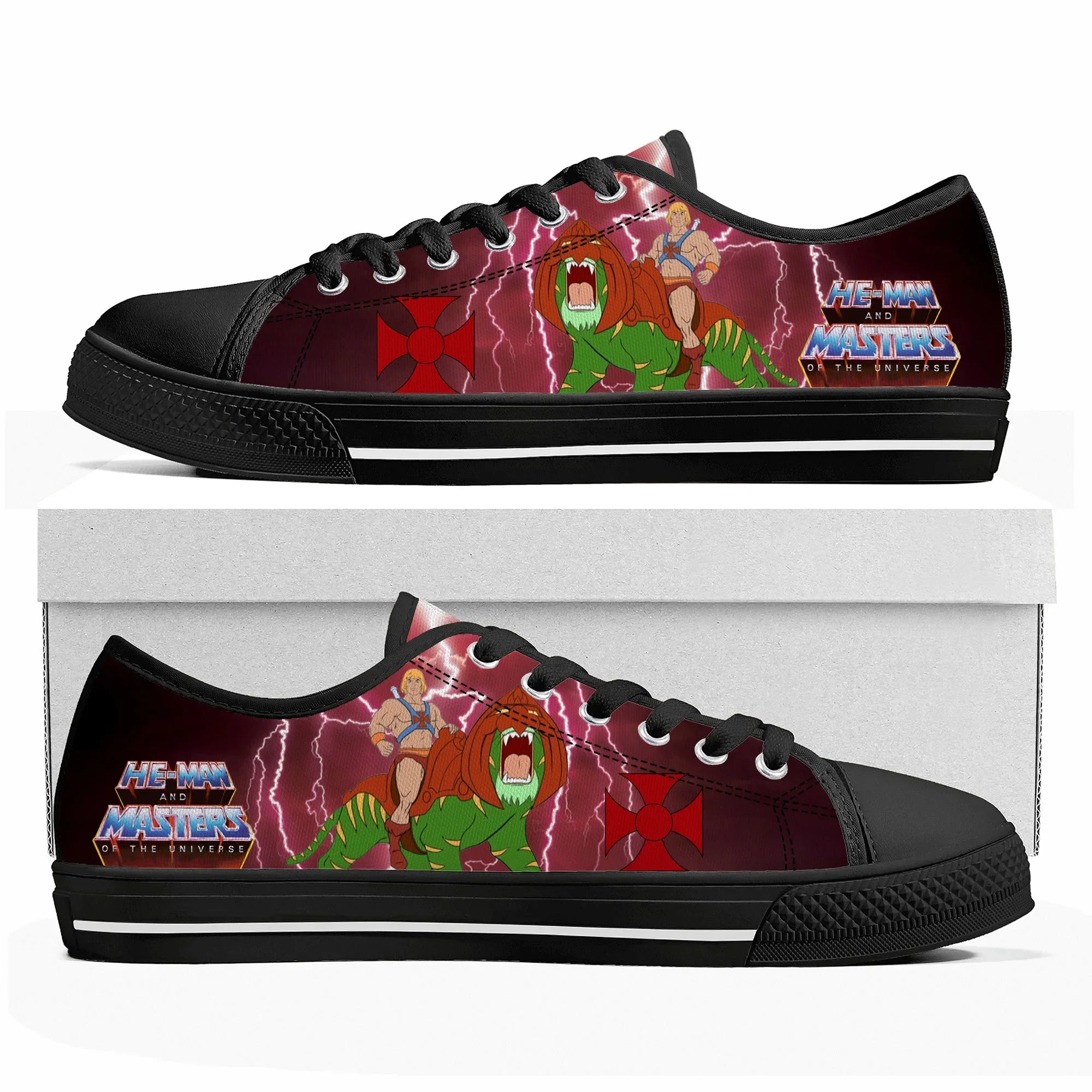 He-Man-Meister des Universums niedrige Top hochwertige Turnschuhe Herren Damen Teenager Leinwand Sneaker lässig Paar Schuhe benutzer definierte Schuh