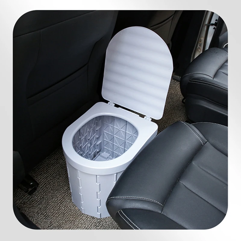 Portable Folding Toilet With Lid Travel Commode Car Potty Vehicular Urinal Toilet Seat For Outdoor Camping Travel