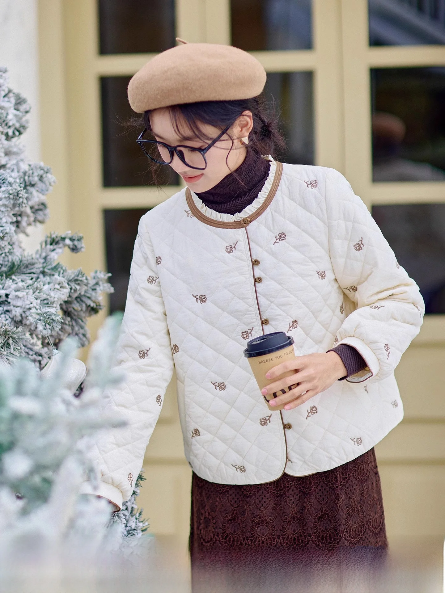 

Женская зимняя куртка Red Tead из хлопка свободного кроя, с художественным дизайном, стандартной длины, на молнии