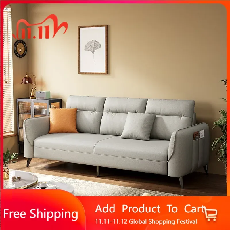 

Salon Wood Unique Sofa Soft White Comfortable Foam Wood Lounge Puffs Sofa Modern Comfortable Lounge Divano Trendy Furniture