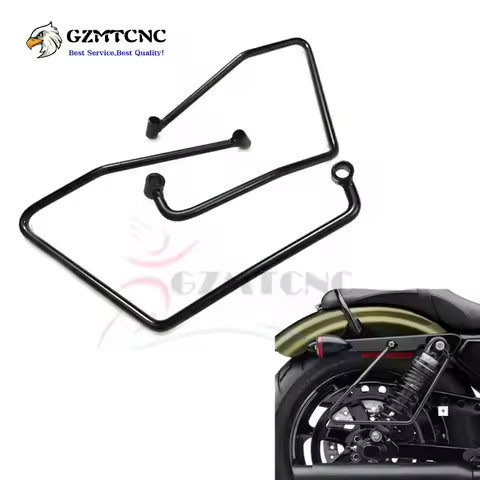 Black Motorcycle Saddlebag Support Luggage Brackets Case for Harley Sportster XL883 XL1200 2000-2018-2022 Side Trunk Bag Holder