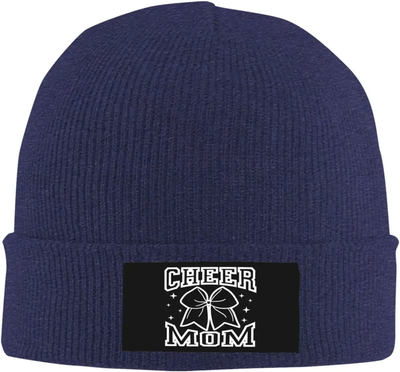 Cheer Mom Hat Black Winter Knit Warm Beanie Fashion Ski Skull Cap for Men Women