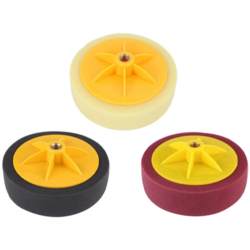 

3 Pcs 6 Inch/15Cm Car Polishing Waxing Pad Sponge M14 Wheel Polishing Waxing Pad Kit Tool For Car Polisher