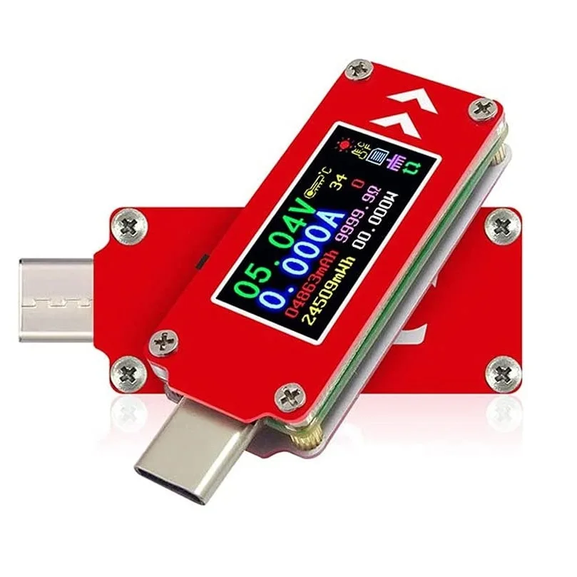 

TC64 Цветной USB-вольтметр Амперметр ЖК-дисплей Измеритель напряжения Измеритель тока Мультиметр Батарея PD Зарядное устройство USB-тестер