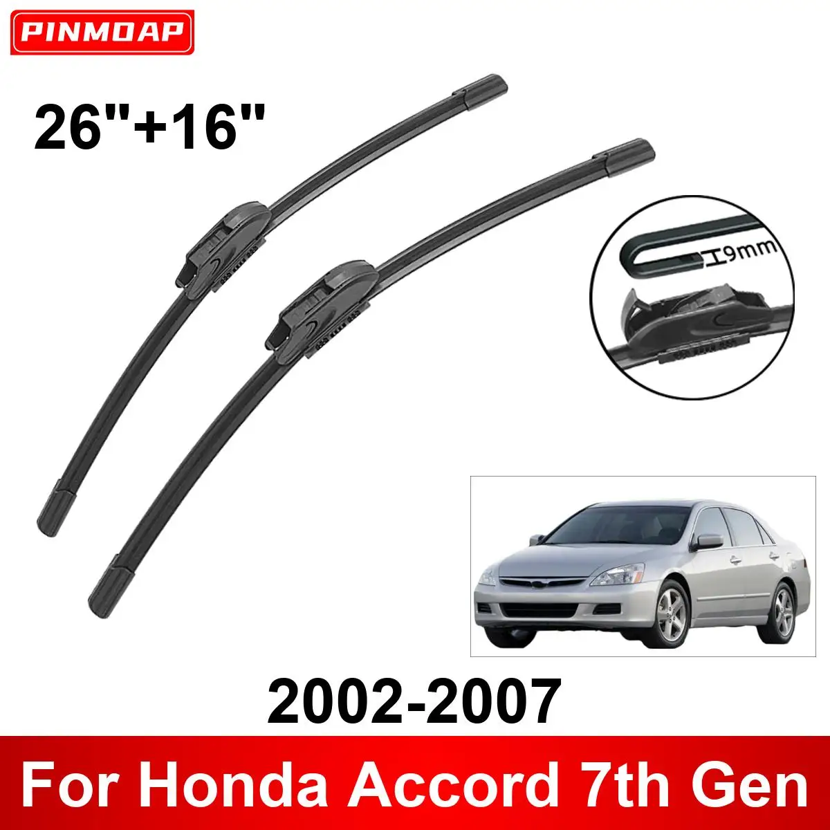 

Car Wiper for Honda Accord 7th Gen 2002-2007 26" + 16" Front Rear Wiper Blades Brushes Cutter Accessories 2004 2005 2006 2007