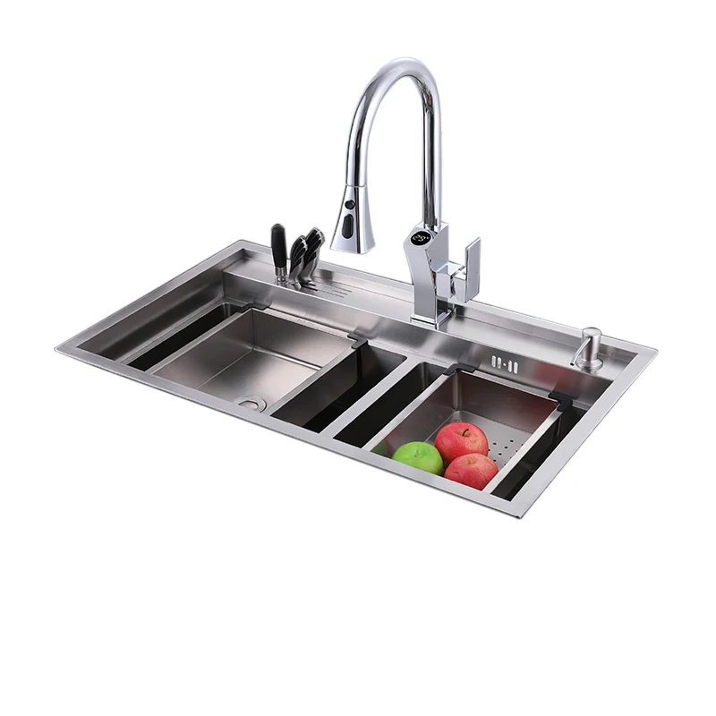 

Kitchen sink double groove 304 stainless steel vegetable washing basin integrated household dishwashing basin